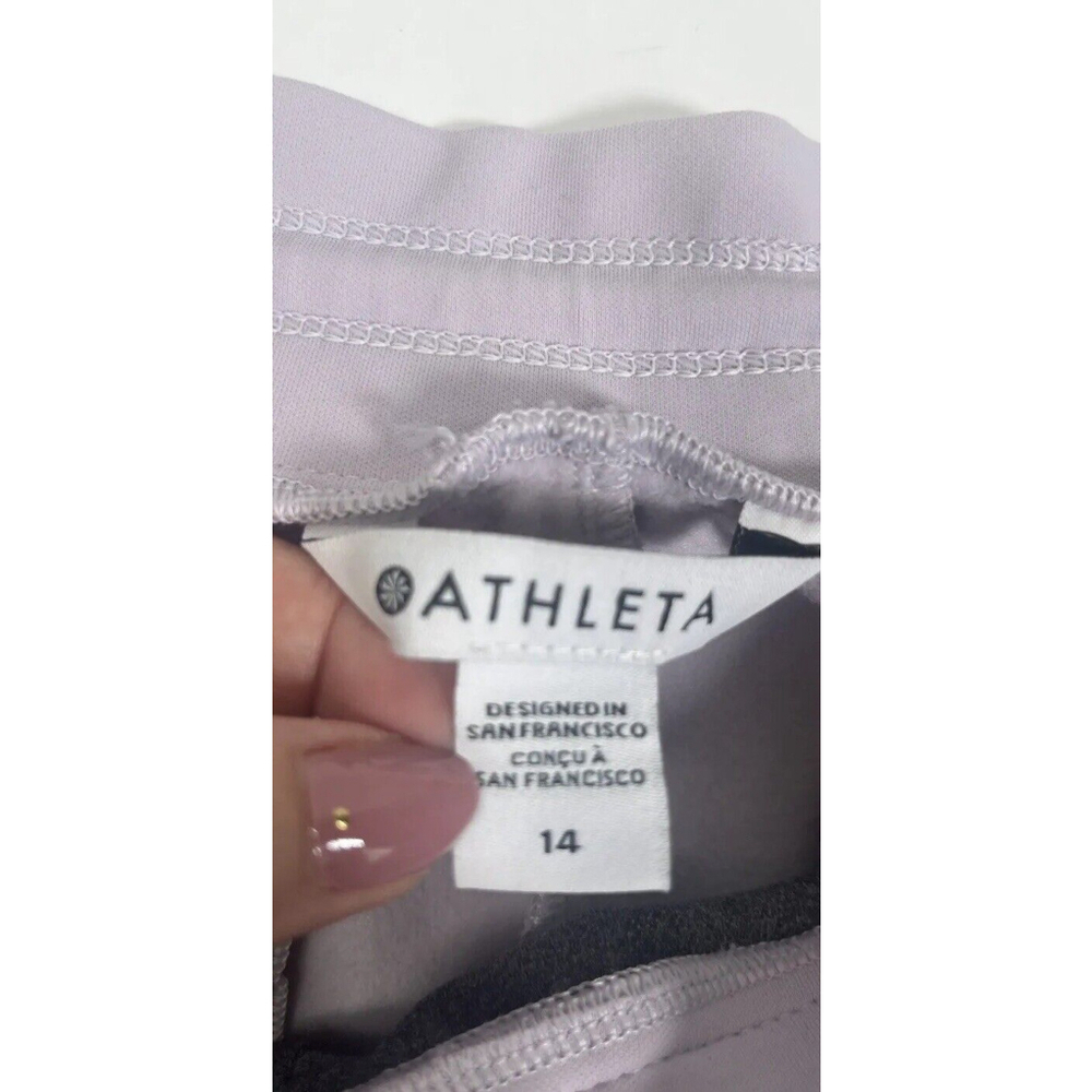 Athleta Womens Goose Down Quilted Pants Joggers Size‎ 14 Shasta Purple Apres Ski - Picture 4 of 15